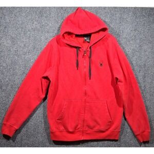Spyder Youth Large Boys Full‎ Zip Fleece Hoodie Color Red Black Logo